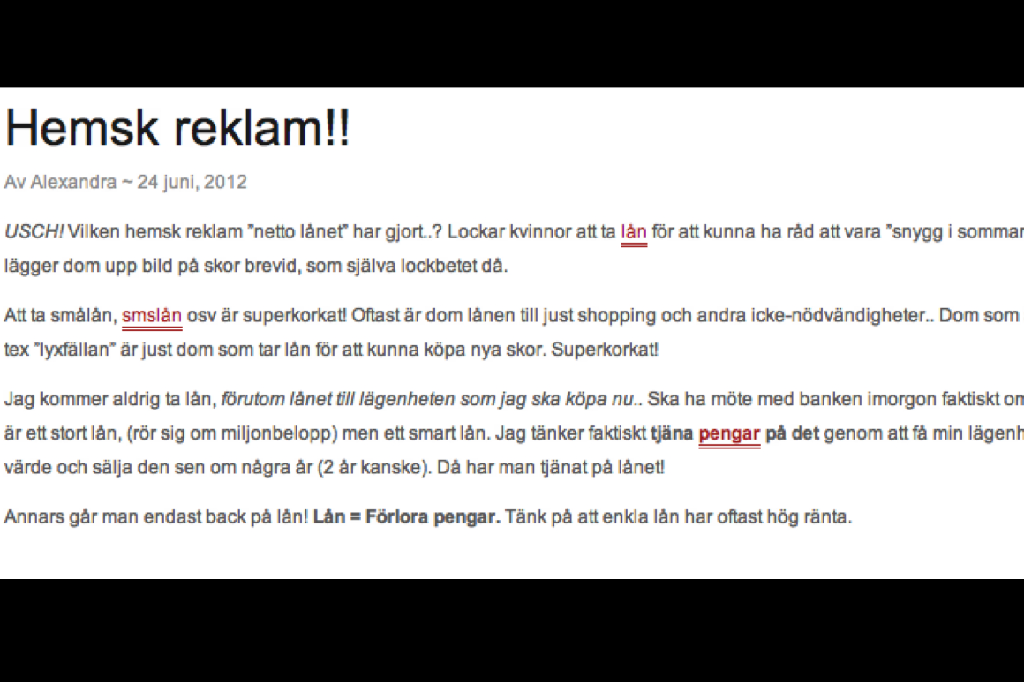 Kissie, Alexandra Nilsson, Blondinbella, Nettolånet, Nettofinans, Richard Gabler, Isabella Löwengrip