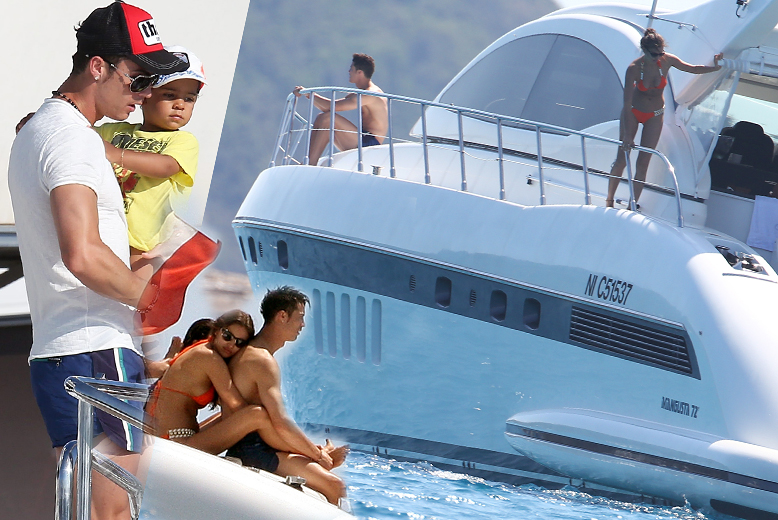 Barn, Yacht, kändis, Stjärna, Fotboll, Semester, Modell, 2012, Ronaldo, Irina Shayk, Cristiano Ronaldo, Flickvänner, Beach, Lyx, Bikini