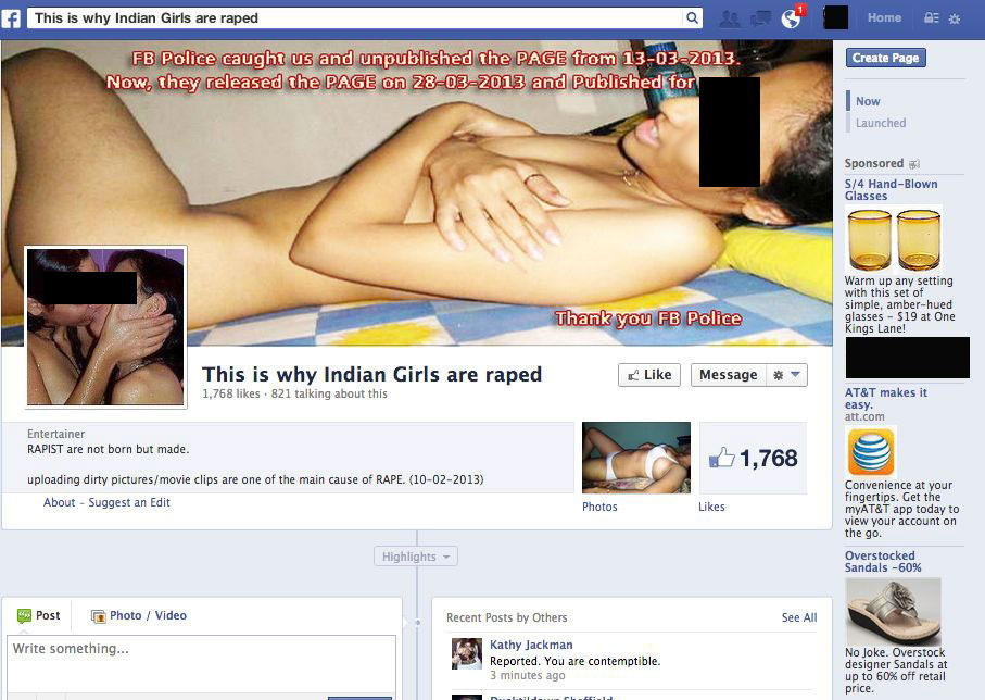 Kvinnohat, Misshandel, Valdtakt, Rihanna,  WAM, Facebook