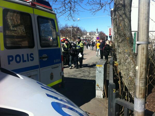 1 maj, Svenskarnas parti, Demonstrationer, Polishäst, Polis