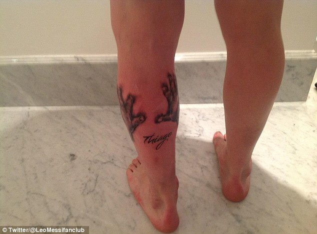 Sonen, Thiago, Lionel Messi, Tatuering, Hyllning