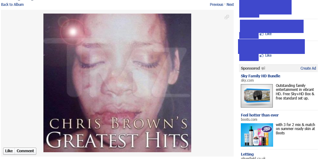 Misshandel, Facebook,  WAM, Valdtakt, Rihanna, Kvinnohat