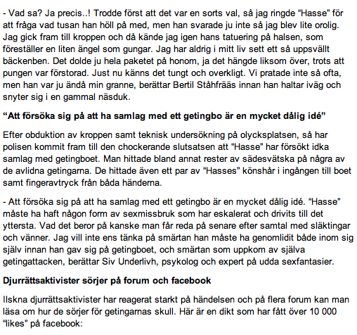 Nyheterna Sverige, Man, Skämtsajt, Bikupa, sex, Dödsfall