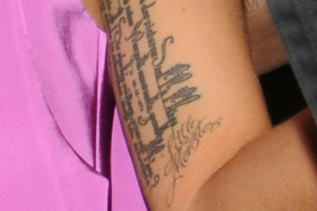 kändis, Bild, Hollywood, Stjärna, Rihanna, Symbol, Tatuering