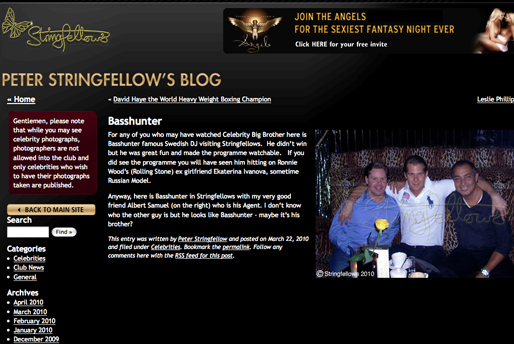 Strippor, London, Nakna, Jonas Altberg, Angels, Stringfellow Lapdancing Club, X-Rated, Kvinnor, Basshunter, Ekaterina Ivanova, Big Brother