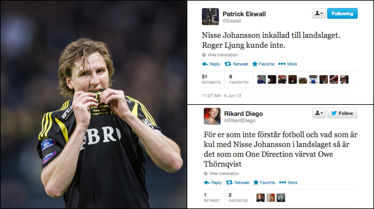 Erik Hamrén, Uttagen, Nils-Eric Johansson, Landslaget, Sverige