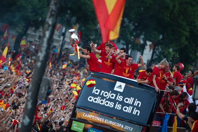 La Roja, Madrid, EM, Spanien, Juan Carlos, Fest, Fotboll, Mästare
