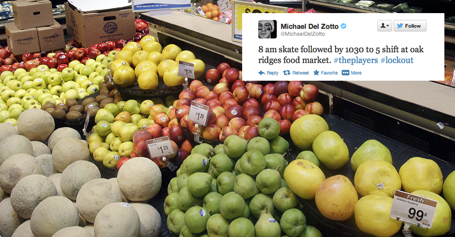 Michael Del Zotto, Mataffär, Twitter,  NHL-lockout