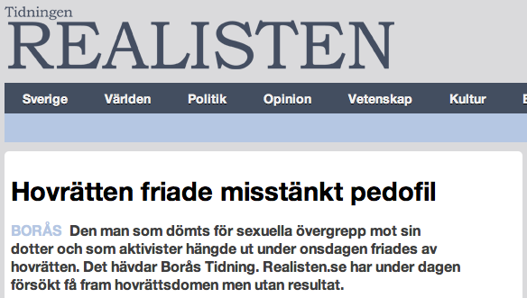 Svenskarnas parti, Internet, Hovrätten, Boras, Pedofil, Uthängning