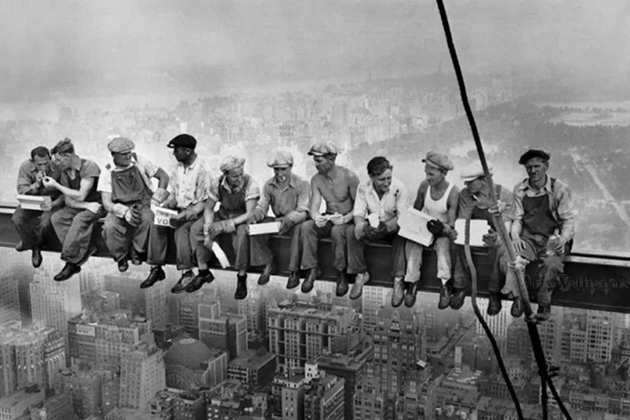 Men at lunch,  Rockefeller Center, Lunch atop a skyscraper, New York,  Corbis Images, Fotografi