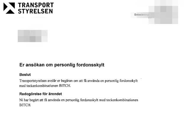 Bil, Registreringsskylt
