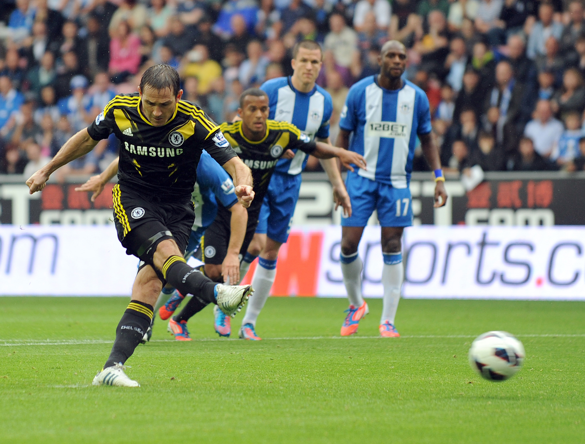 Eden Hazard, Frank Lampard, Branislav Ivanovic, Wigan, Chelsea, Premier League