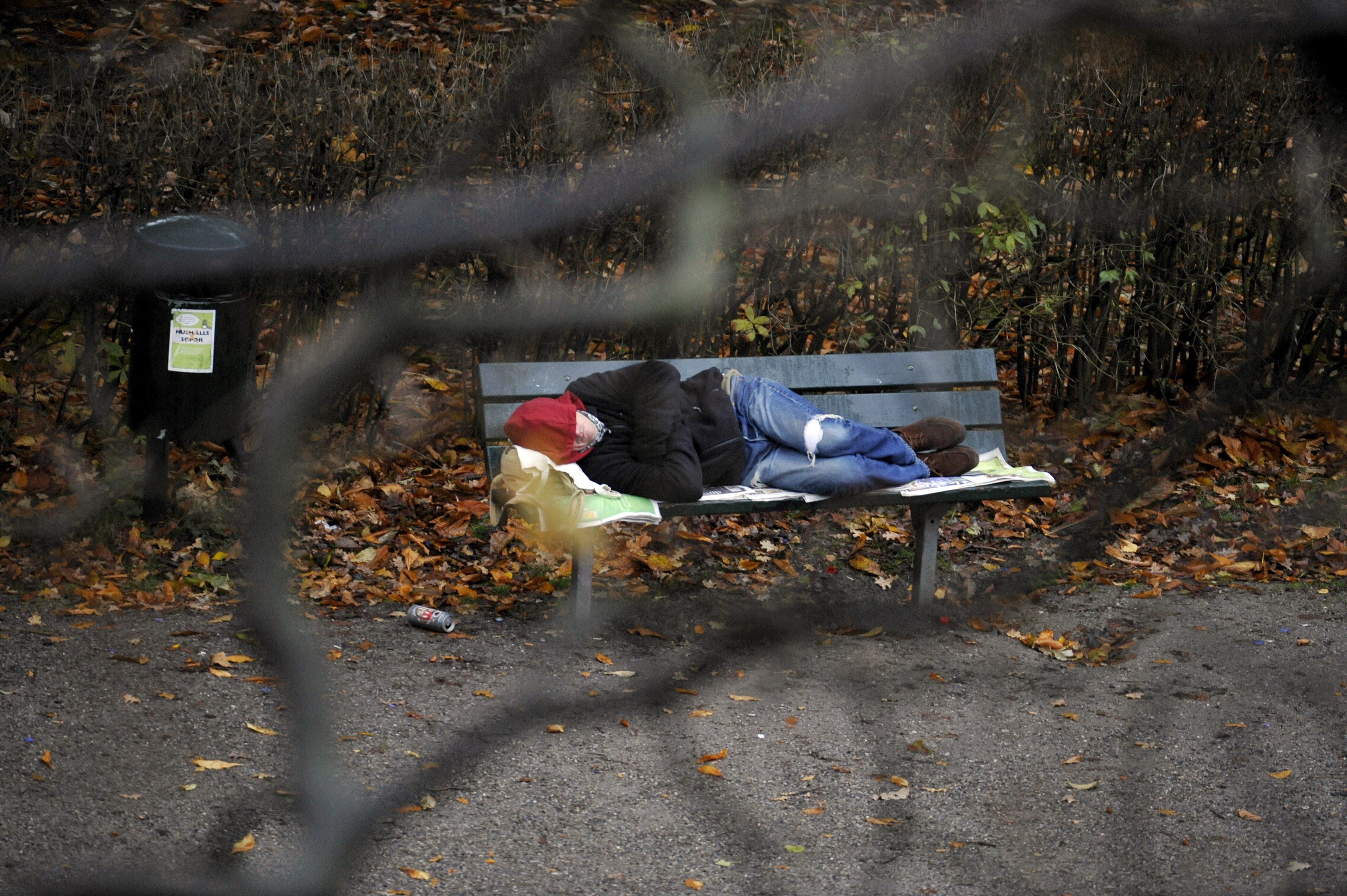 Uteliggare, Bet, Helsingborg, Polisen, arrestvakt, Sparka
