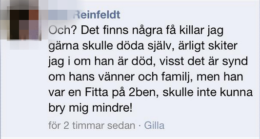 Facebook, Fredrik Reinfeldt, Sociala Medier, Dödsolycka, Kommentarer