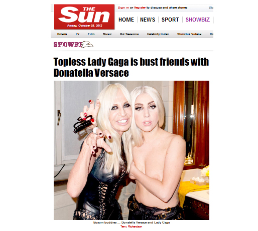 Donatella Versace, Lady Gaga, Topless