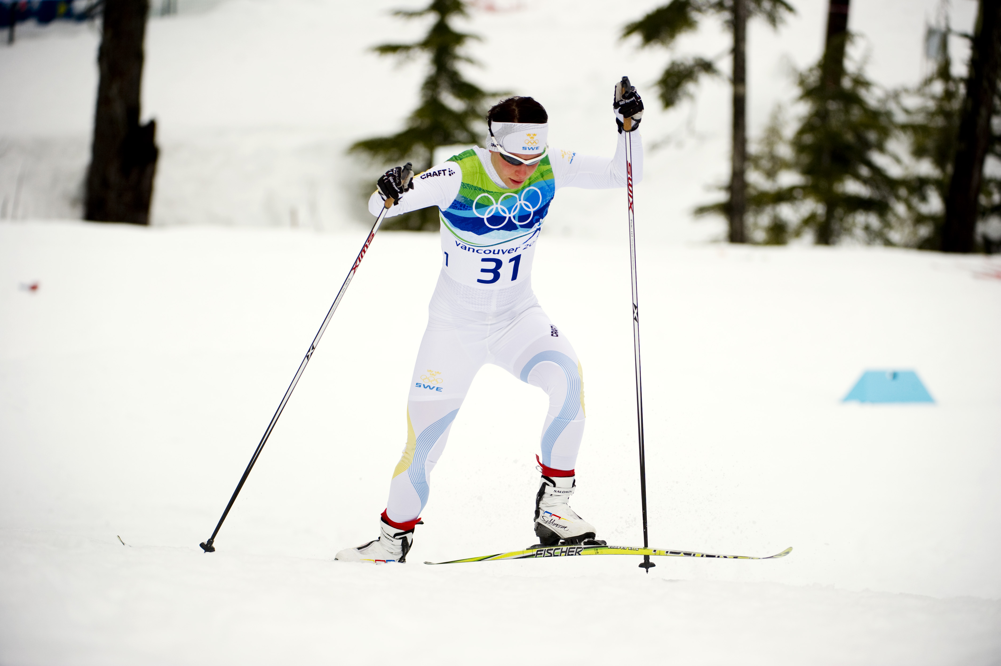 Anna Haag, Per Elofsson, Charlotte Kalla, Skiathlon
