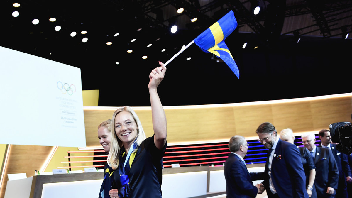 Slalomstjärnan Frida Hansdotter inför omröstningen om att arrangera vinter-OS 2026. Stockholm förlorade mot Milano och nu är frågan om Sverige ska söka OS igen. Arkivbild.