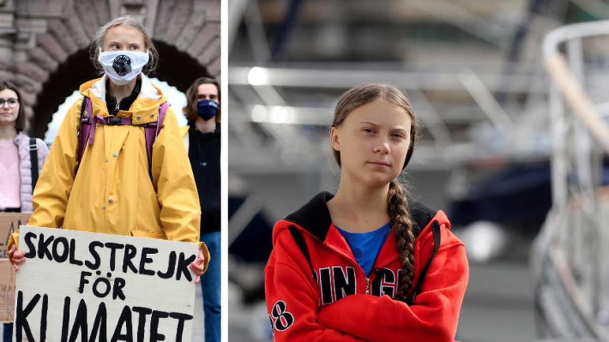 Greta Thunberg blir till staty utanför Winchester University. 