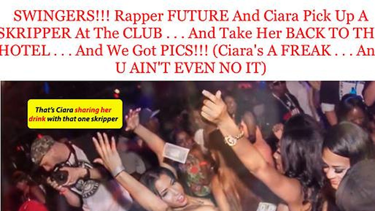 När det var dags att lämna klubben så gav Ciara och Future sin nya favoritstrippa ytterligare 40 000 kronor, och bad henne att följa med till deras rum för en "privat show". 