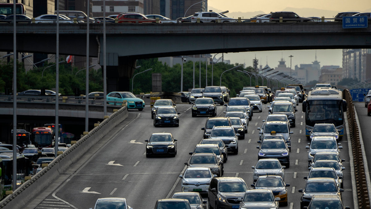 Trafiken i Kina är bland världens farligaste. Arkivbild från Peking.