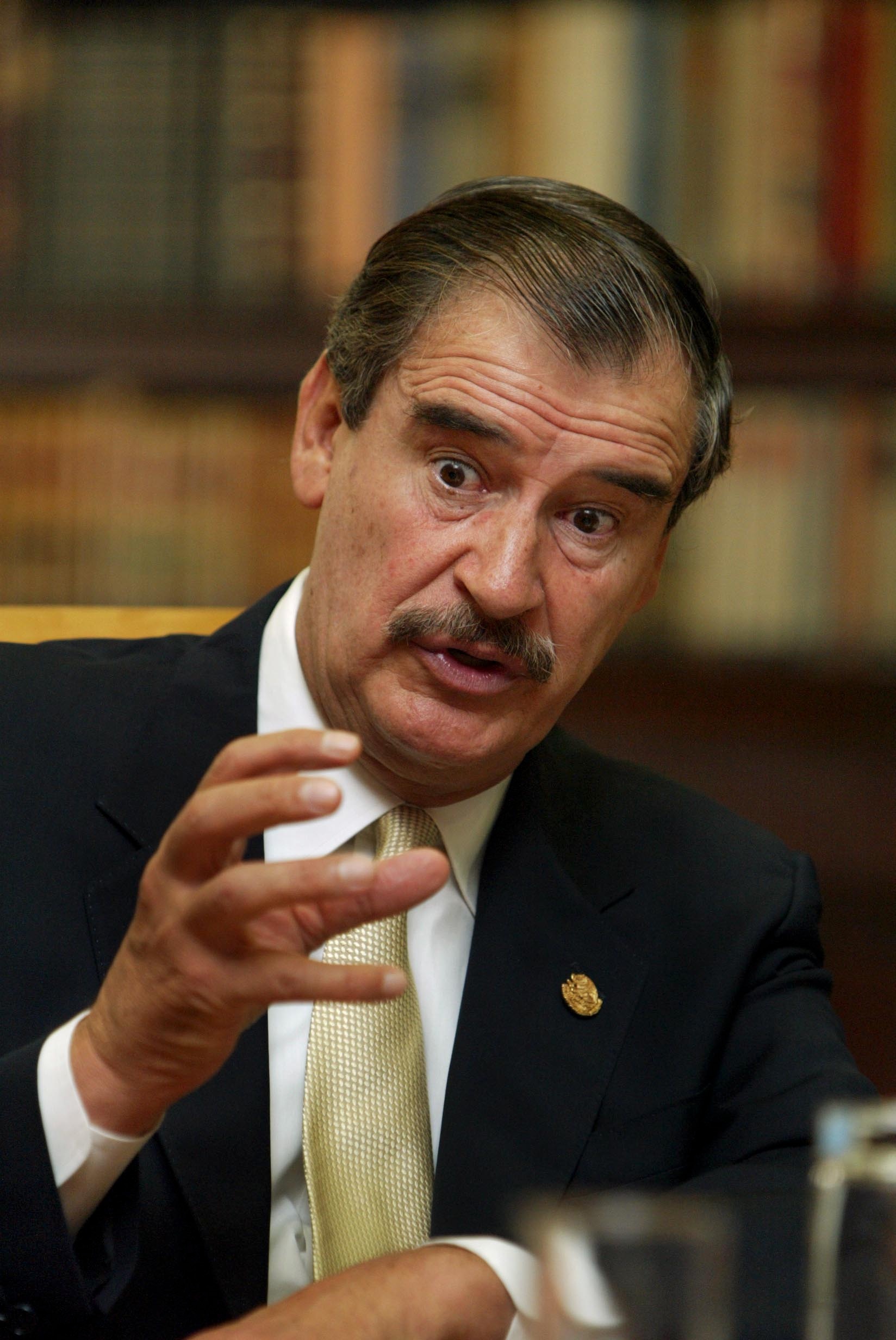 Den förre presidenten Vicente Fox som först beslöt att bekämpa Gulf och Sinaloa militärt. 