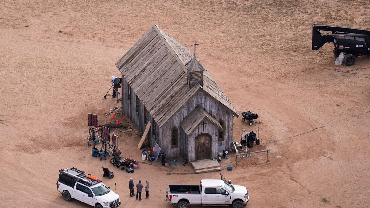 Inspelningenplatsen för 'Rust' på Bonanza Creek Ranch i Santa Fe. En ny FBI-rapport hävdar att Alec Baldwin måste ha kramat avtryckaren på vapnet som dödade filmfotografen Halyna Hutchins. Arkivbild.