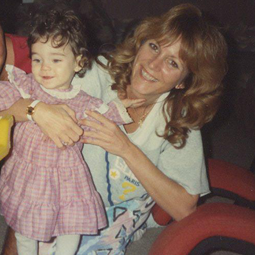 Så här såg mamma Monica ut med sin dotter Jessica när hon var liten.