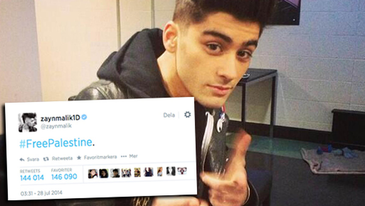 One Direction-stjärnan Zayn Malik uttryckte sina känslor på Twitter.