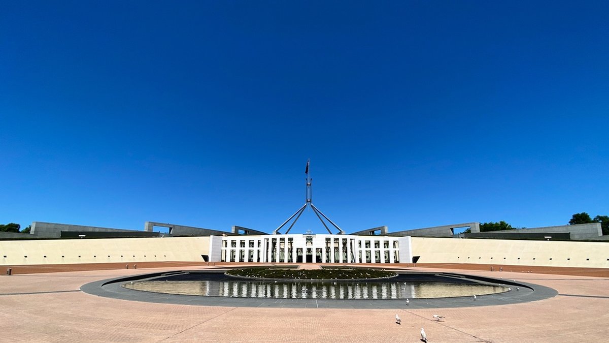 Australiens parlament i Canberra. Arkivbild.