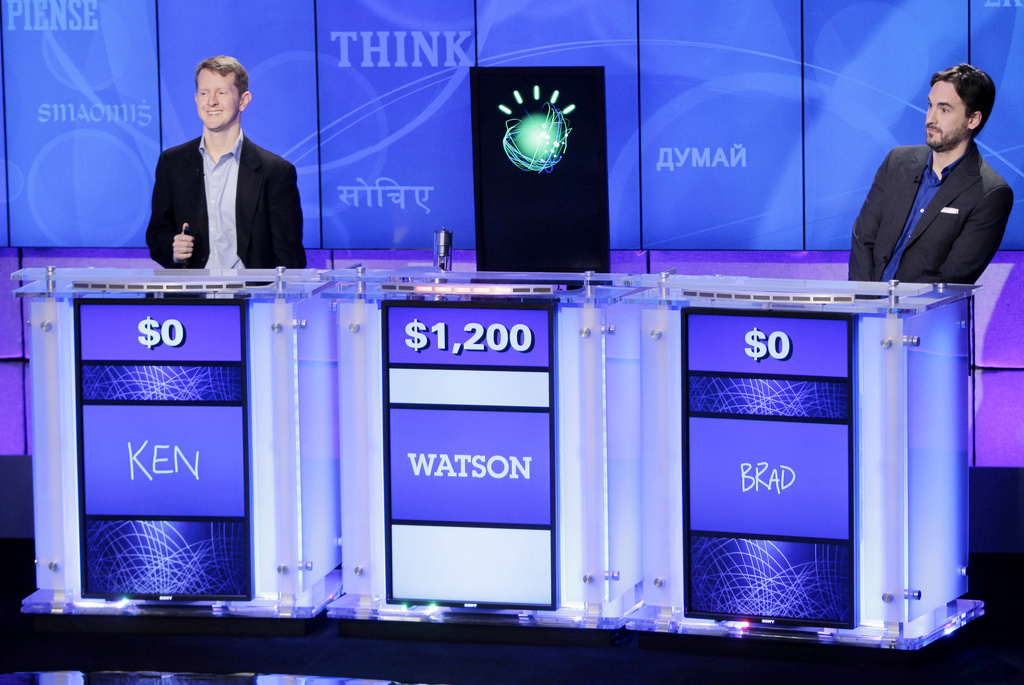 2011 tävlade, och vann, 'roboten' Watson i amerikanska 'Jeopardy'. Nu har Watson, som utvecklats till en mer generell artificiell intelligens (AI), lärt sig svenska. Arkivbild.