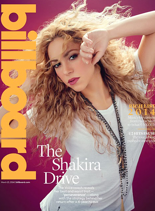 Shakira på omslaget av Billboard. Shakira på omslaget av Billboard.