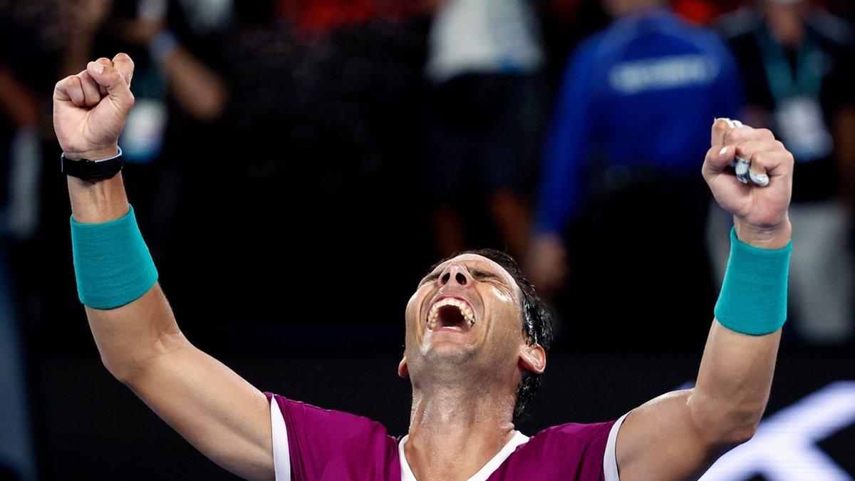 2022 års vinnare av Australian Open, spanjoren Rafael Nadal, kommer tillbaka till tennisturneringen i Melbourne i januari 2024. Arkivbild.