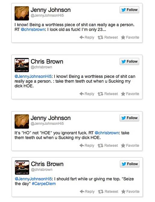 Chris Brown gick till hårt angrepp mot den kvinnliga komikern Jenny Johnson. – Plocka ut tänderna när du suger min k*k, h*ra, skrev Brown. Chris Brown gick till hårt angrepp mot den kvinnliga komikern Jenny Johnson. – Plocka ut tänderna när du suger min k*k, h*ra, skrev Brown.