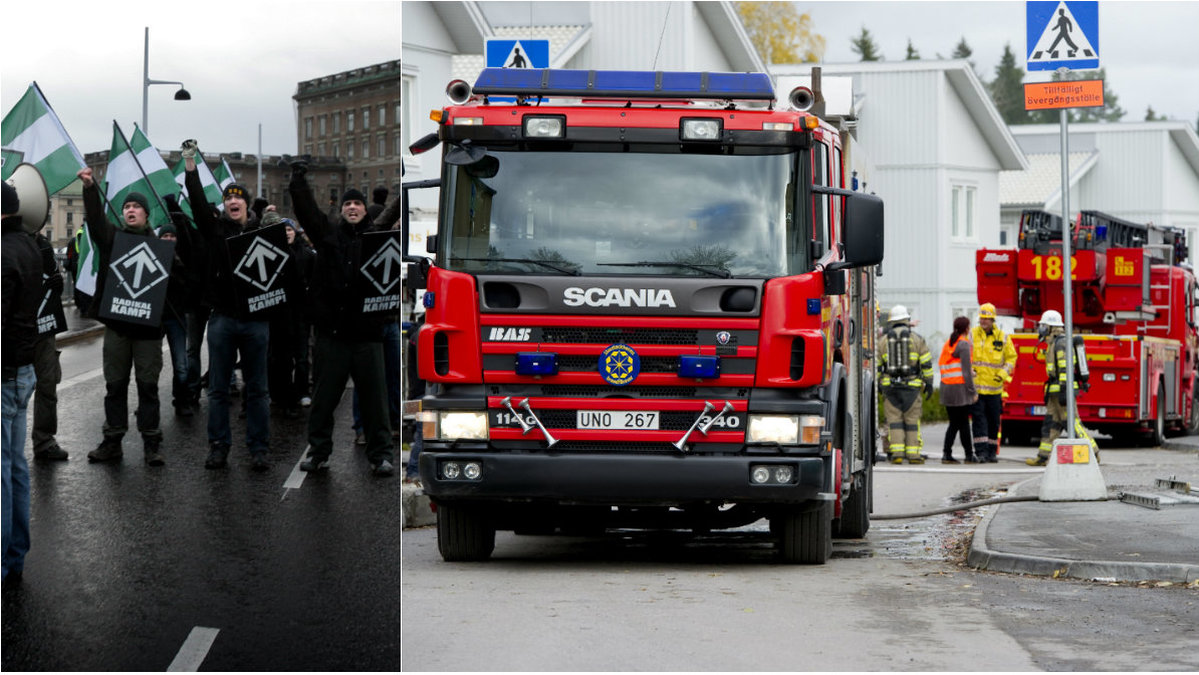 En känd nazist har tagit anställning på en brandstation i Ångermanland. 