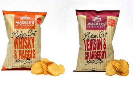 Det är kanske inte jättesvårt att gissa att whiskey- och haggis-chipsen kommer från Skottland. Det är kanske inte jättesvårt att gissa att whiskey- och haggis-chipsen kommer från Skottland.