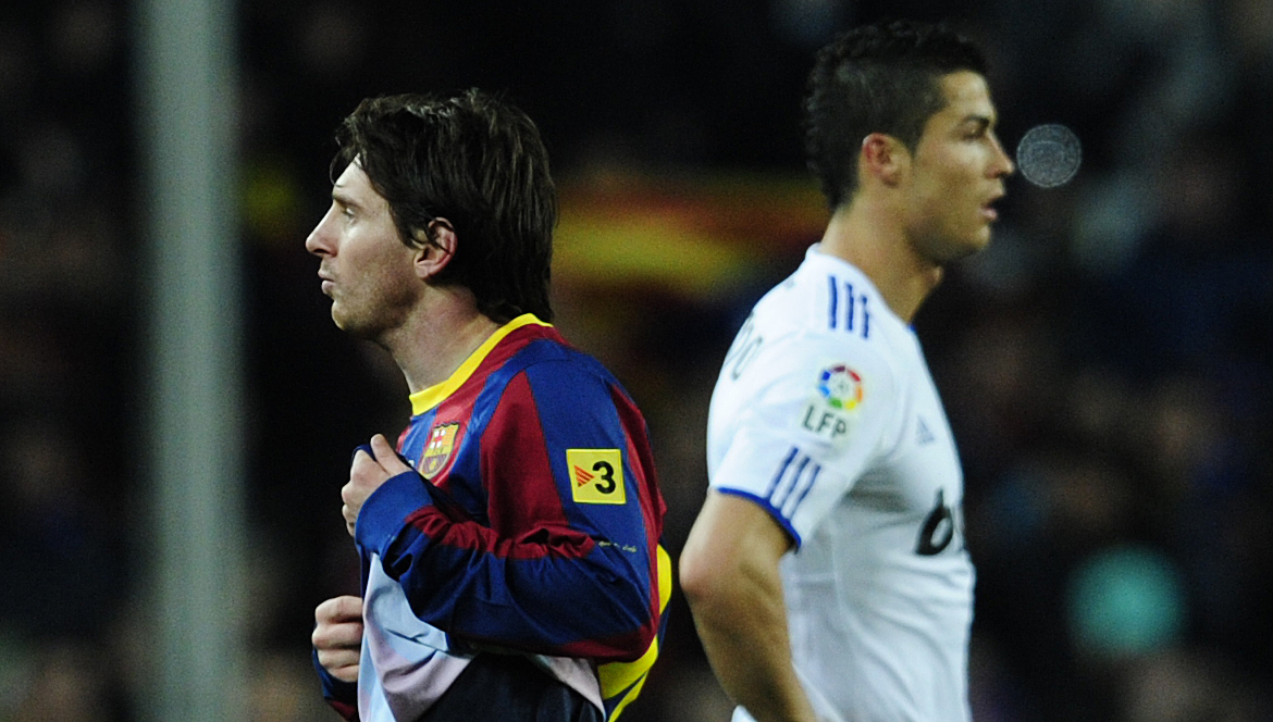 Den numer klassiska bilden på Lionel Messi och Cristiano Ronaldo.