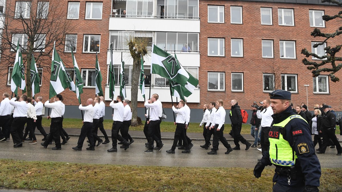 Nordiska motståndsrörelsen demonstrerar i Ludvika