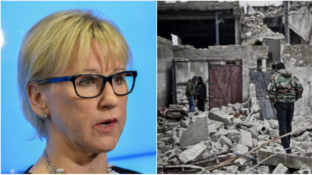 ​Sveriges utrikesminister Margot Wallström vill att Ryssland ska sluta bomba oppostionen i Syrien.