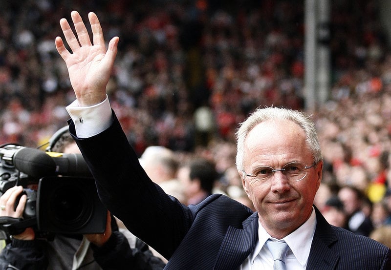 Sven Göran Eriksson på Anfield i Liverpool 2008.