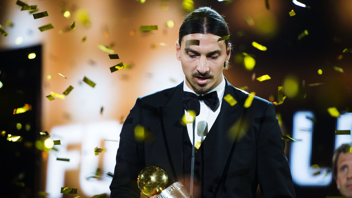 Zlatan var märkbart rörd när han höll sitt tal på måndagens fotbollsgala. 