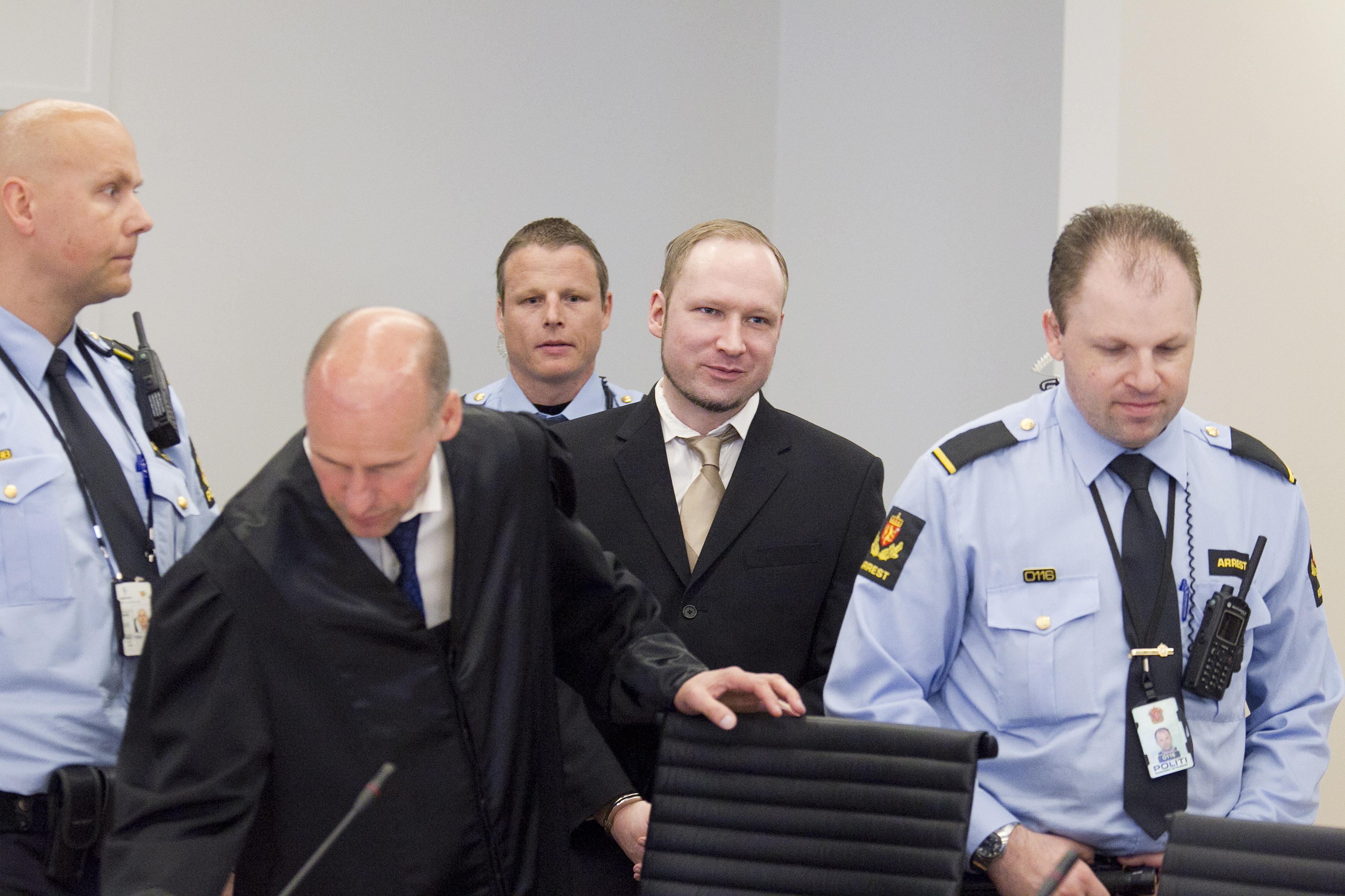 Anders Behring Breivik i rätten i dag.