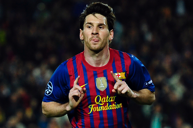 Lionel Messi satte två mål när hans Barcelona vann.