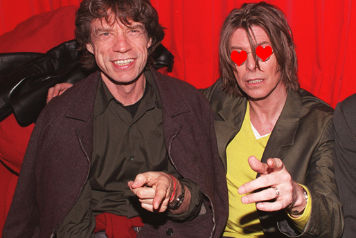 Mick Jagger och David Bowie festar tillsammans i London 1999...