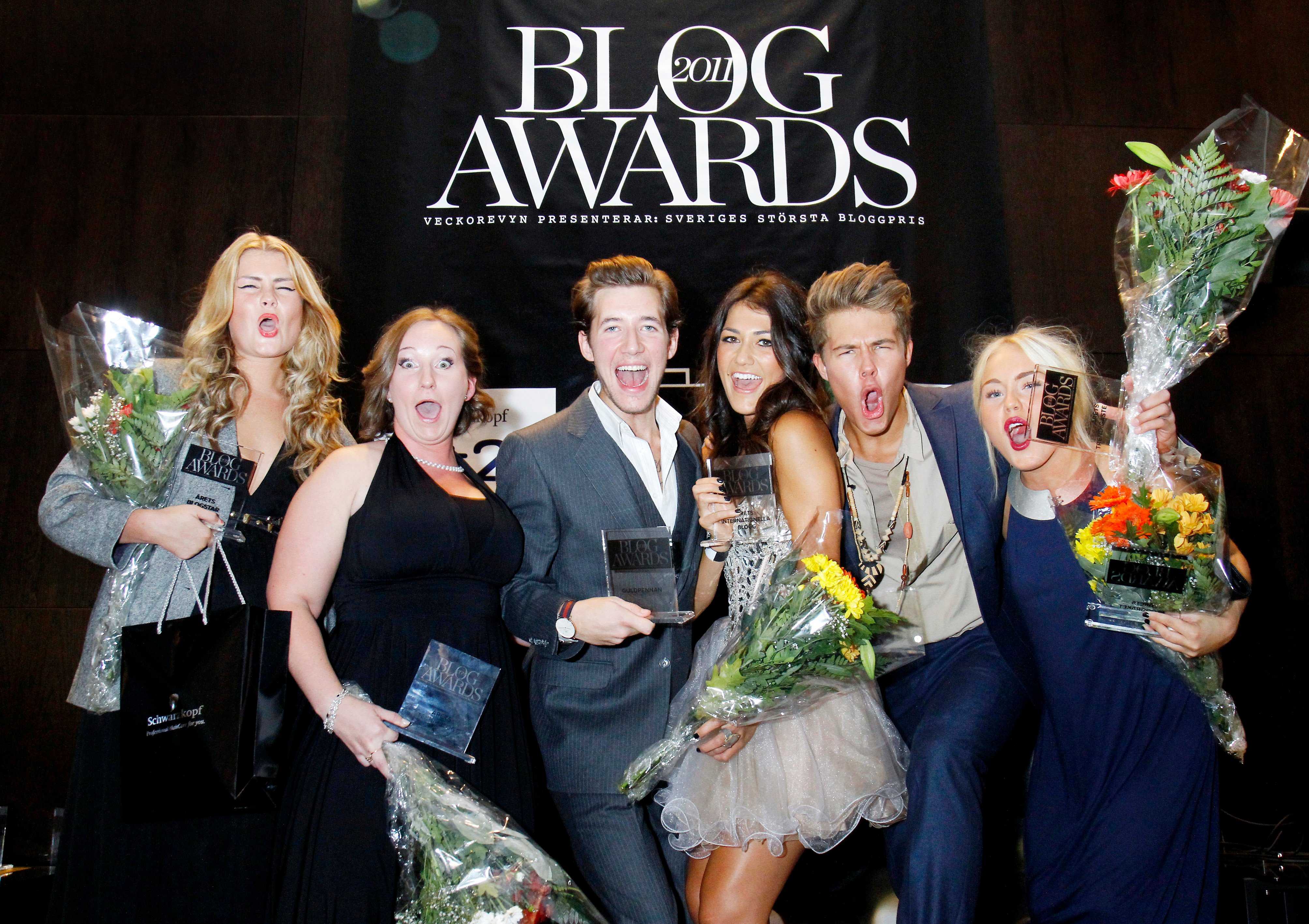Angelica med flera vinnare på Blog Awards 2011.