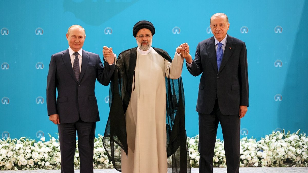 Tre presidenter möttes i Teheran: Rysslands Vladimir Putin, Irans Ebrahim Raisi och Turkiets Recep Tayyip Erdogan.