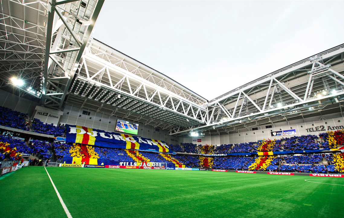 Djurgårdens premiärtifo mot Elfsborg förra året. Djurgårdens premiärtifo mot Elfsborg förra året.