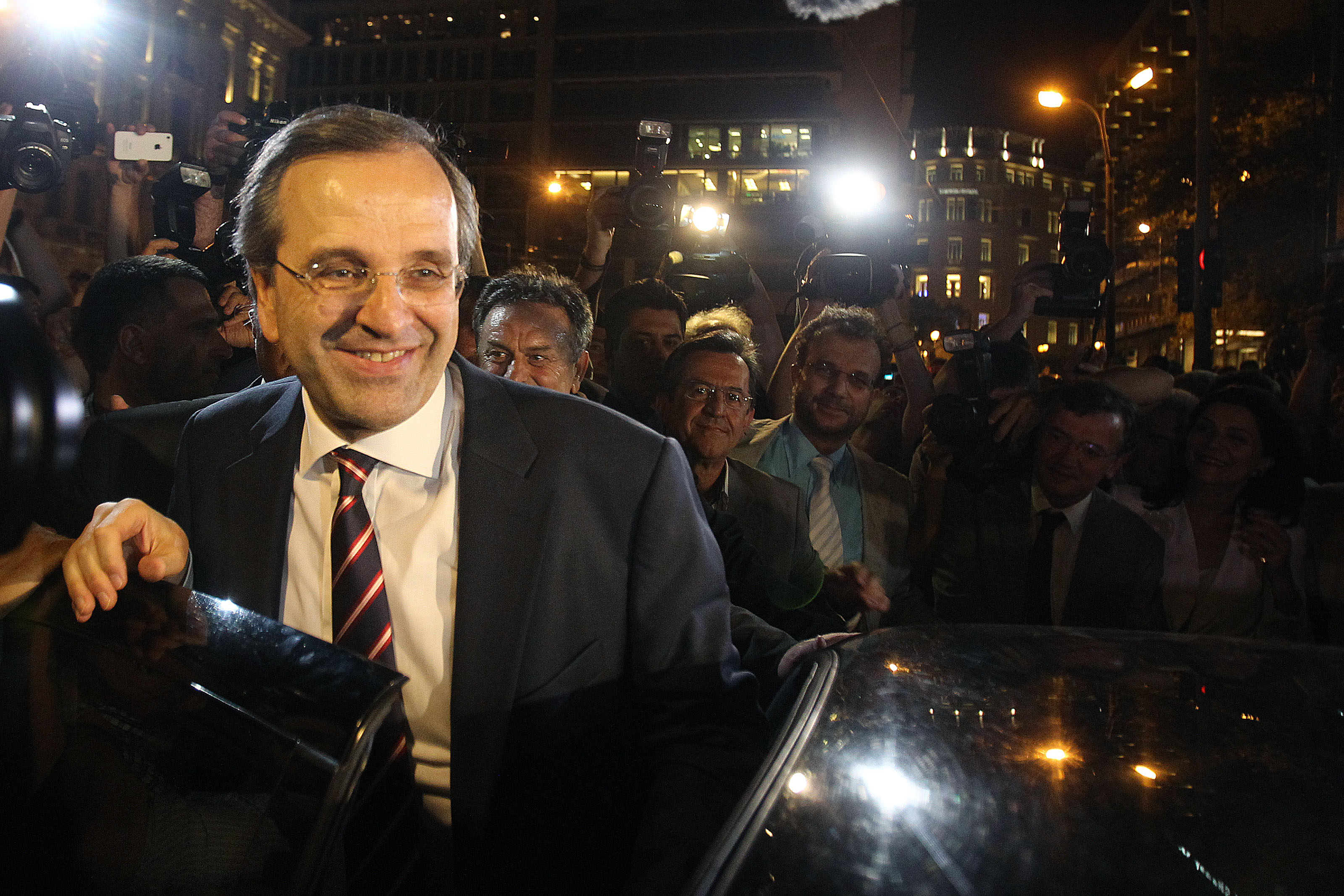 Ny Demokratis Antonis Samaras vann omvalet med 29,7 procent av rösterna.