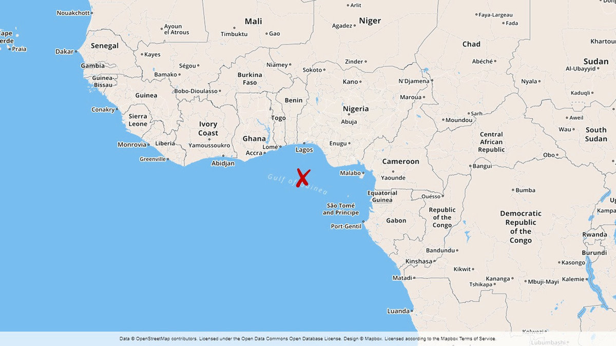 Guineabukten på Afrikas västkust.