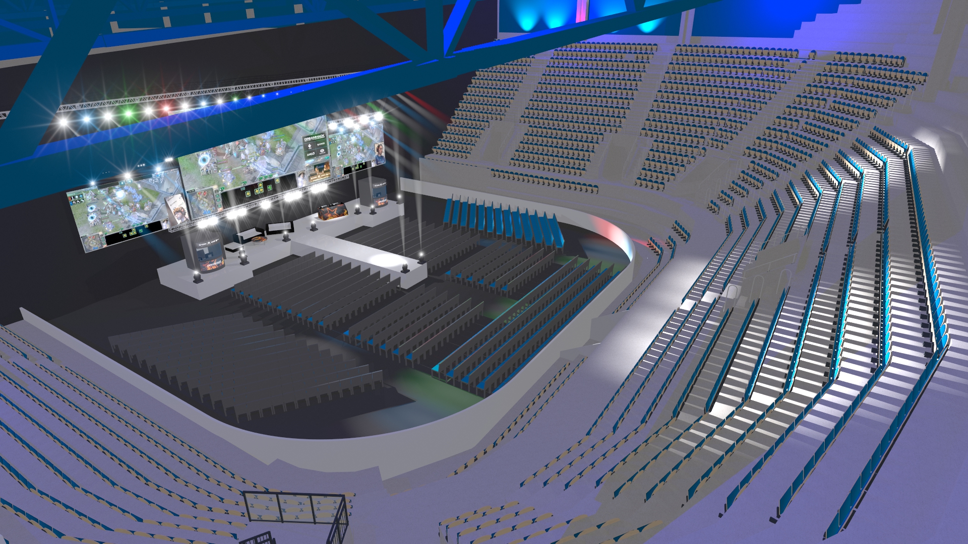 Så ska Kinnarps Arena se ut när DreamHack tar över.