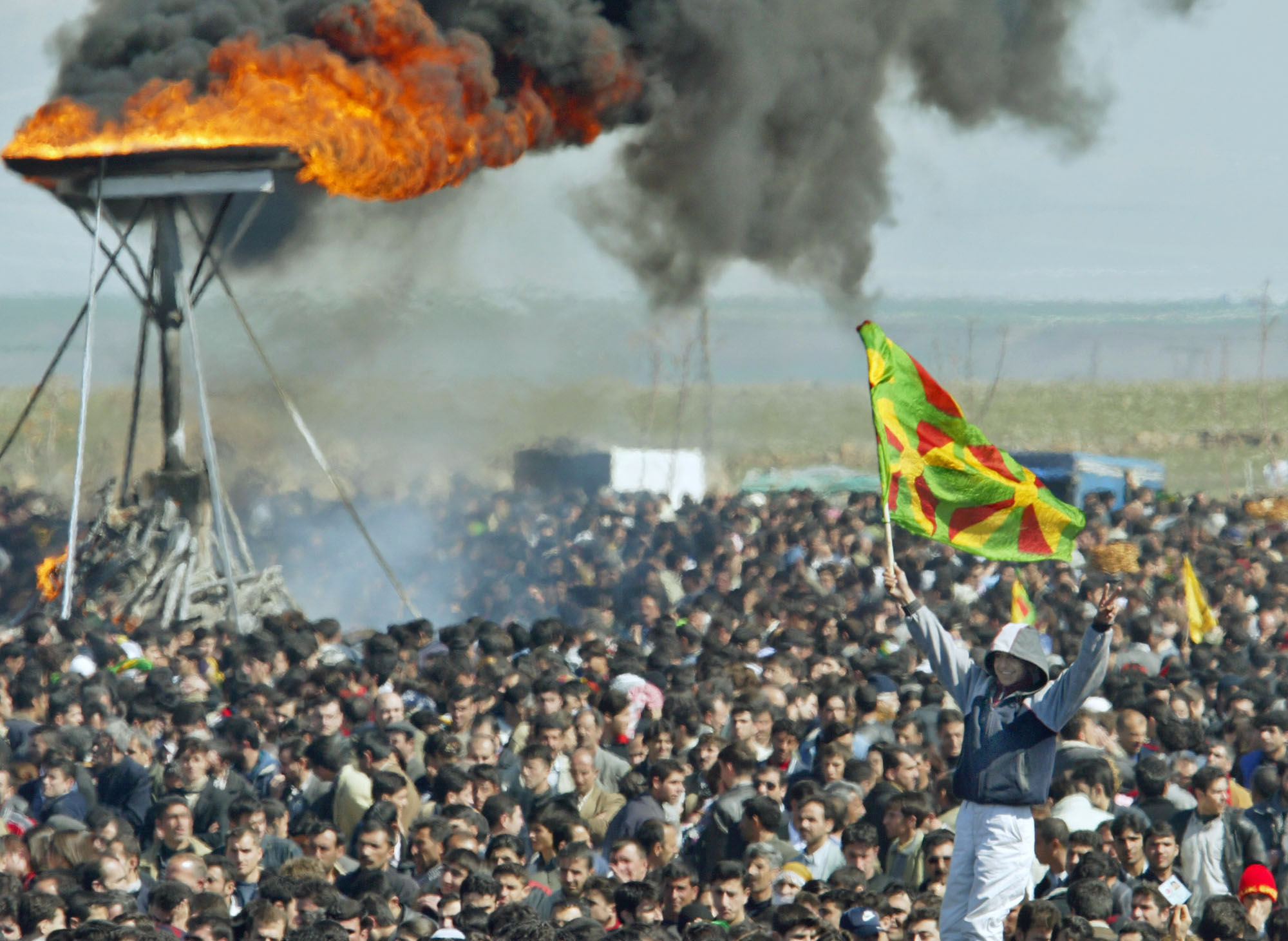 Oroligheterna uppkom i samband med firandet av det kurdiska nyåret Newros. (Bilden är från ett annat tillfälle).